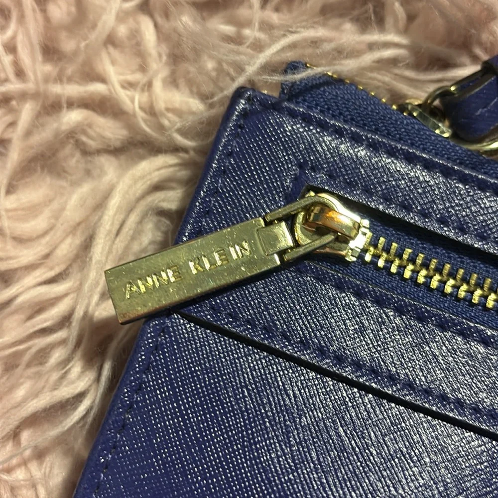 Anne Klein Gold Zipper Accent Wristlet